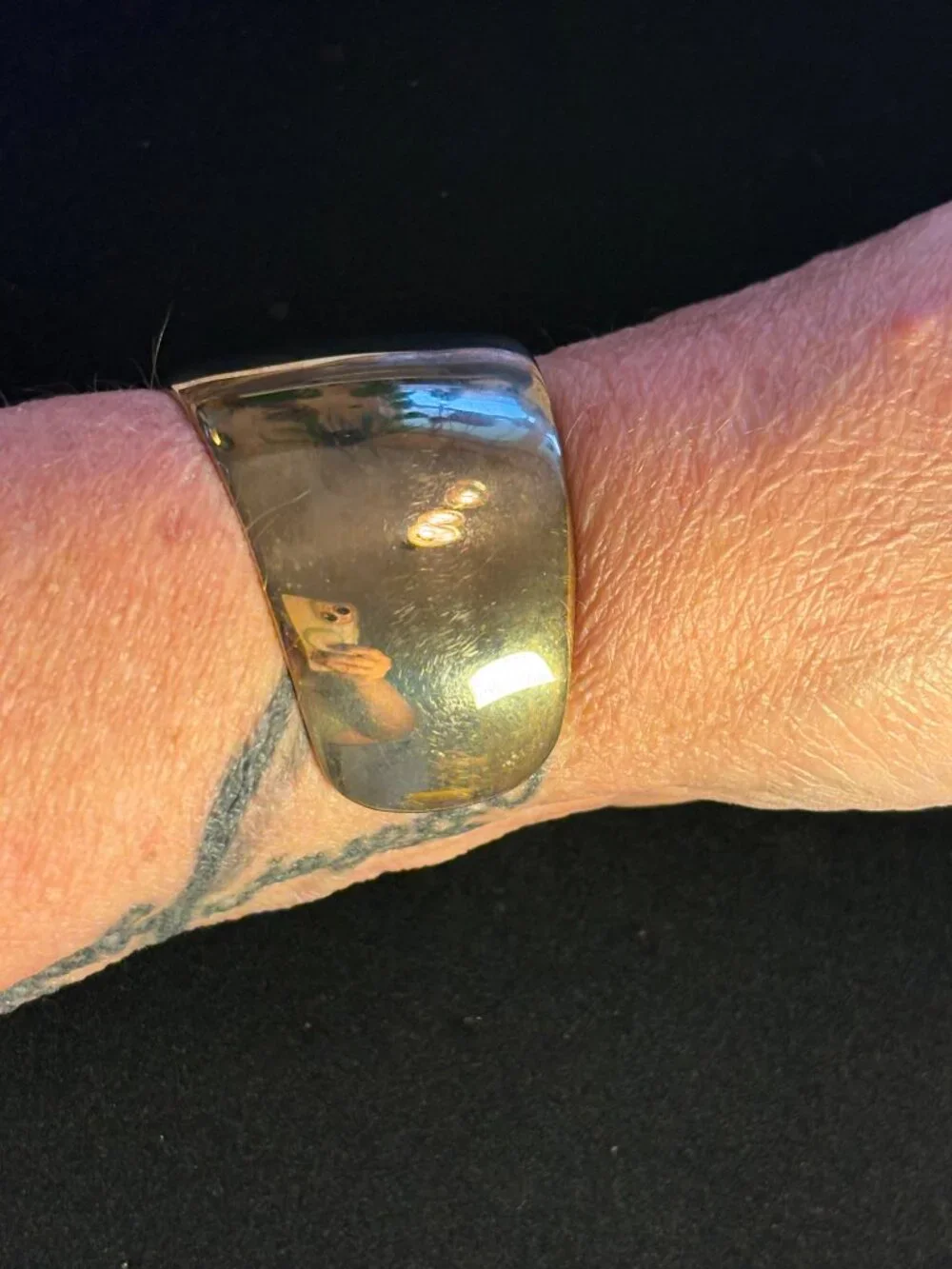 Vintage Park Lane Wide High Polished Gold Tone Cuff Bracelet